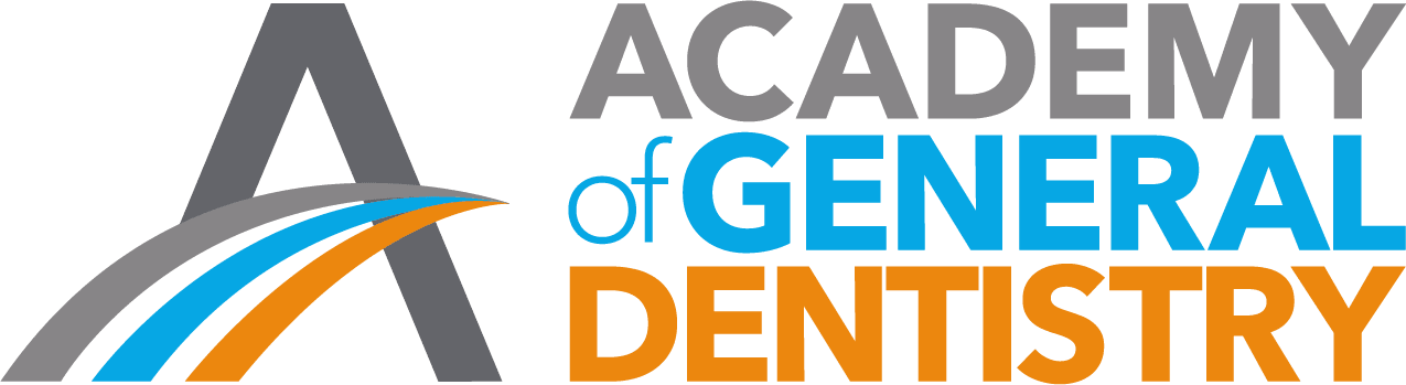 Logo of the Academy of General Dentistry with stylized 'A' and blue, gray, and orange text.