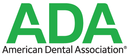 Green "ADA" letters above "American Dental Association" in black.